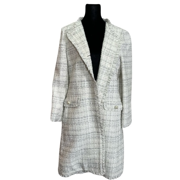 Kate Spade Sparkle Tweed Metallic Coat Size 6 - Picture 8 of 15